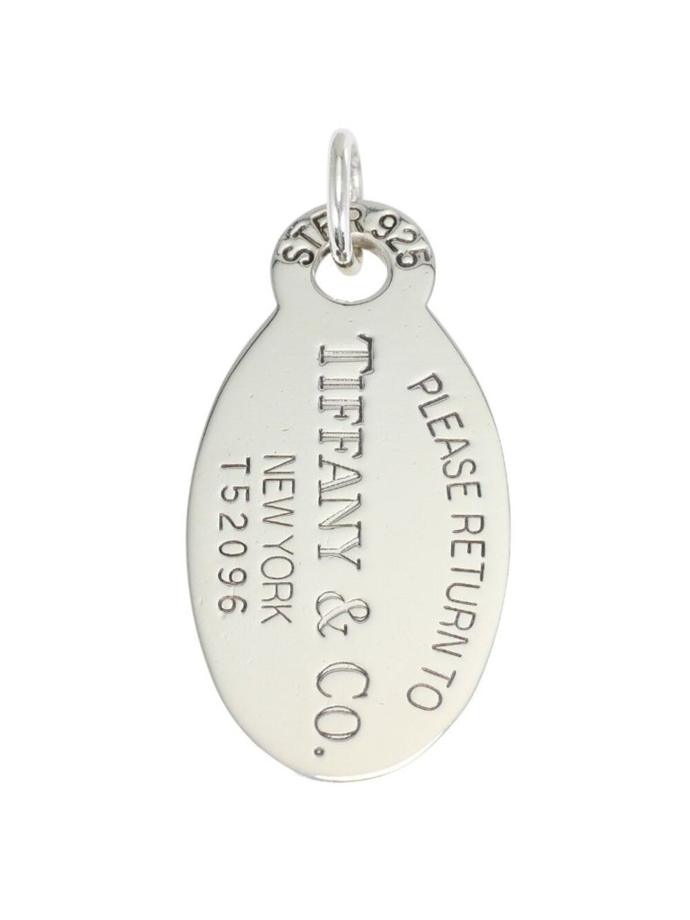 Tiffany & Co Return to Tiffany Oval Tag 925 Sterling Silver Pendant Necklace